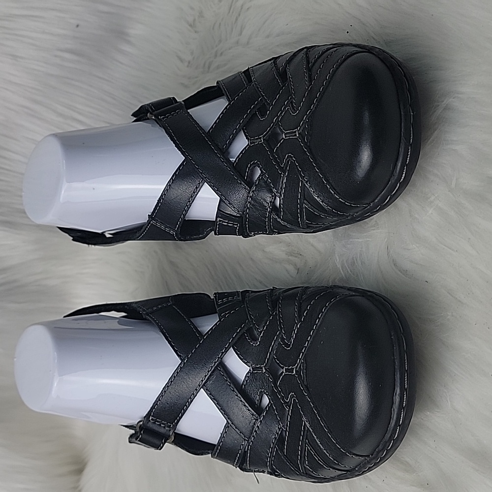 CLARKS Cora Dream Black Braided‎ Cut Out Comfort Cottage Preppy Sandal Shoes 8.5 - Picture 3 of 13